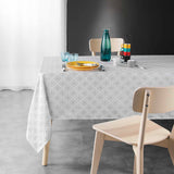 Orphee – Damaskdug med fint, geometrisk vævet mønster – 140 x 240 cm, miljø