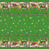 Påskelam Grøn – Påskevoksdug med lam og påskeharer, mønster