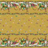 Påskelam Gylden – Påskevoksdug med lam og påskeharer, mønster