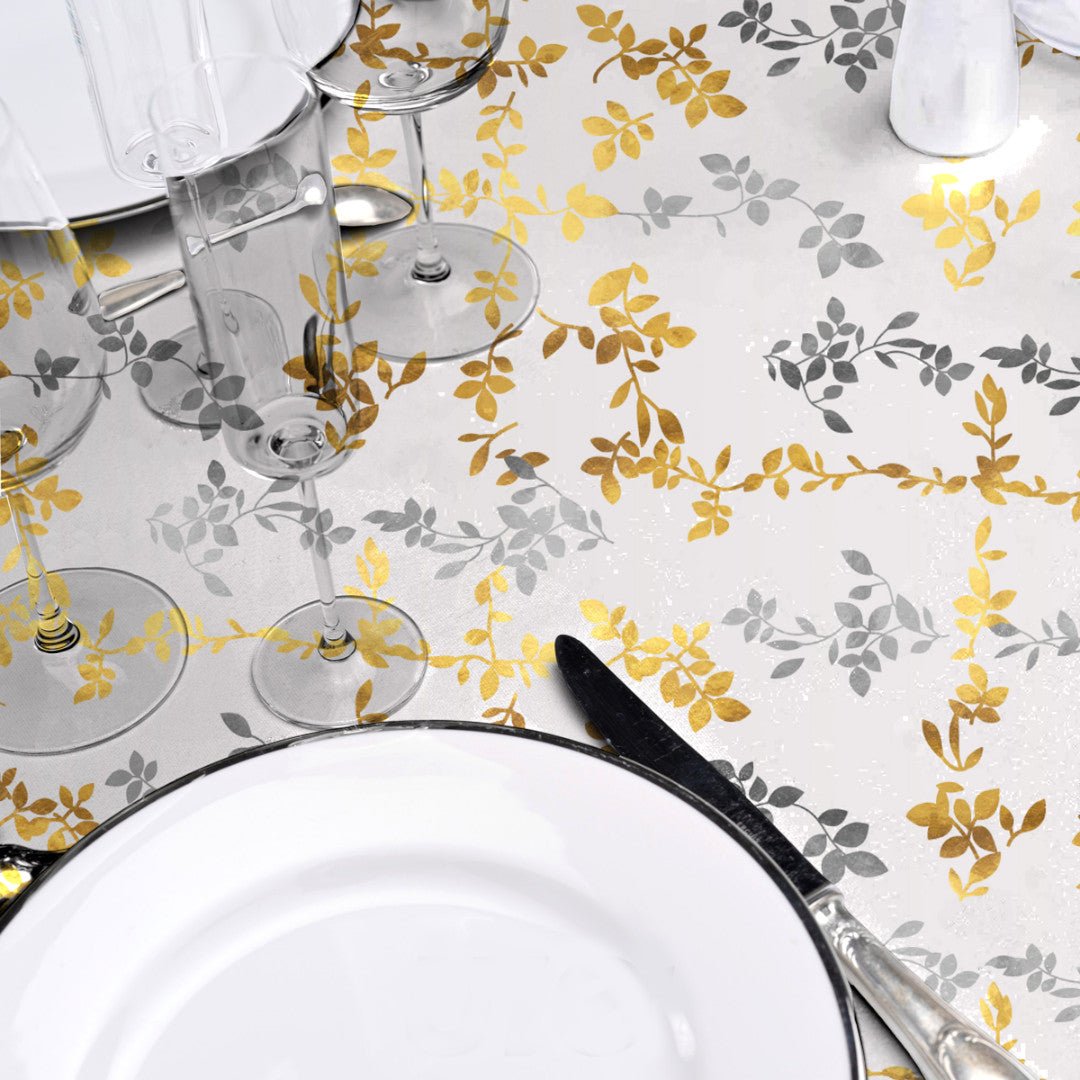 Pampa Metallic – Gennemsigtig voksdug med glittereffekt, nærbillede
