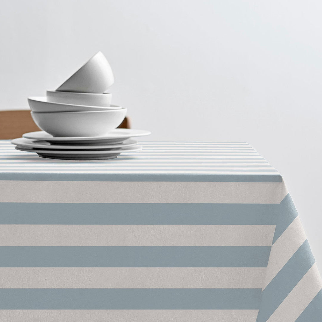 Parallel Linen Blue – Södahl akryldug i 100% bomuld med antiskrid