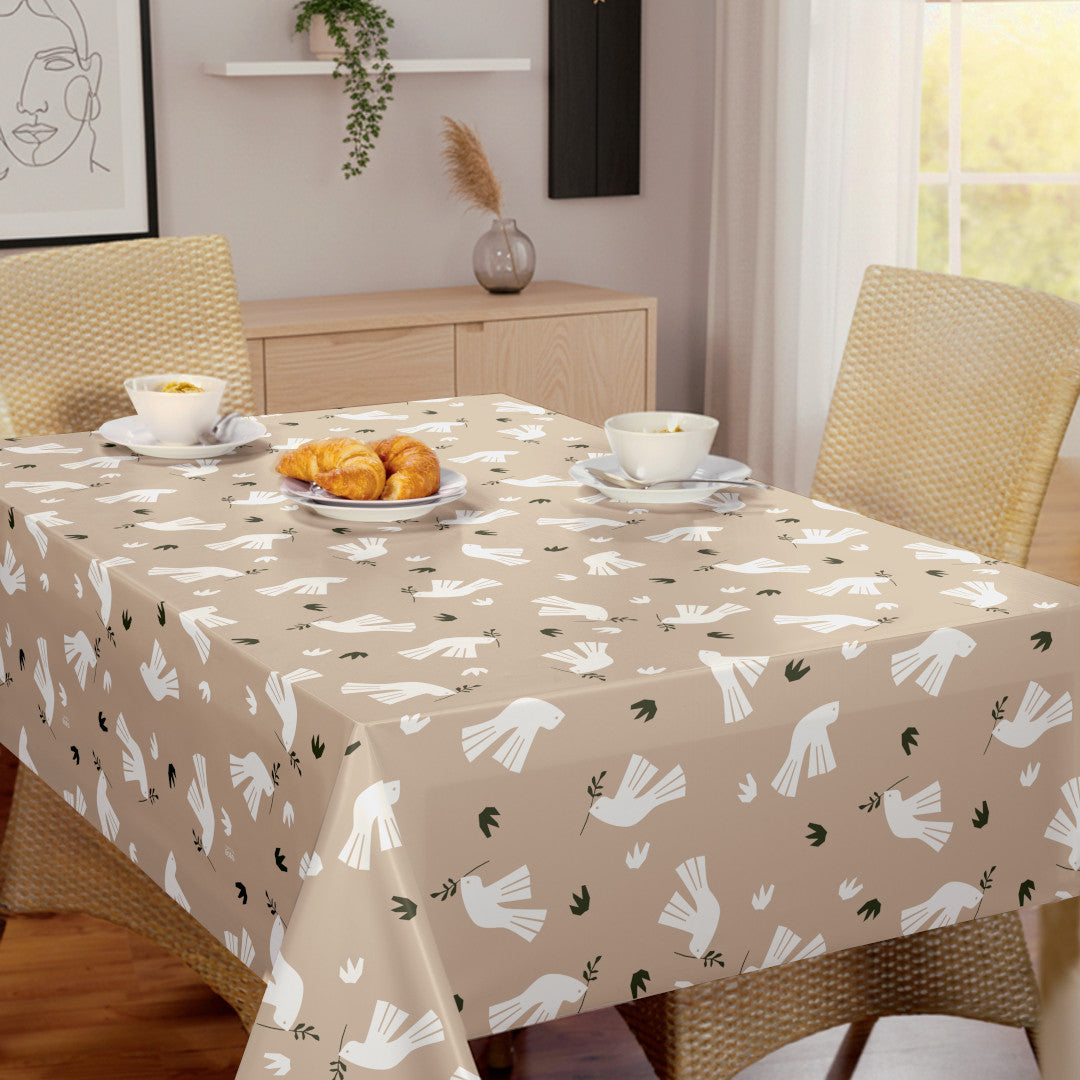 Peace is in the Air Cream – Lola voksdug med grafisk fuglemotiv