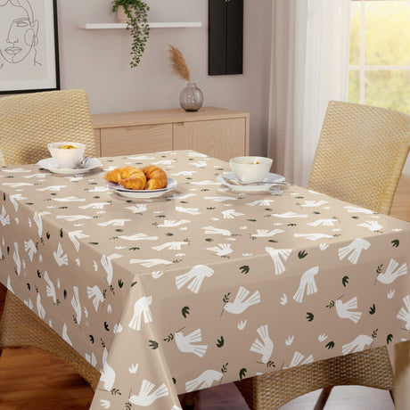 Peace is in the Air Cream – Lola voksdug med grafisk fuglemotiv