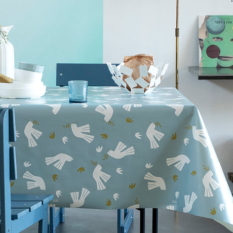 Peace is in the Air Gletsjer – Lola voksdug med grafisk fuglemotiv, hjørne