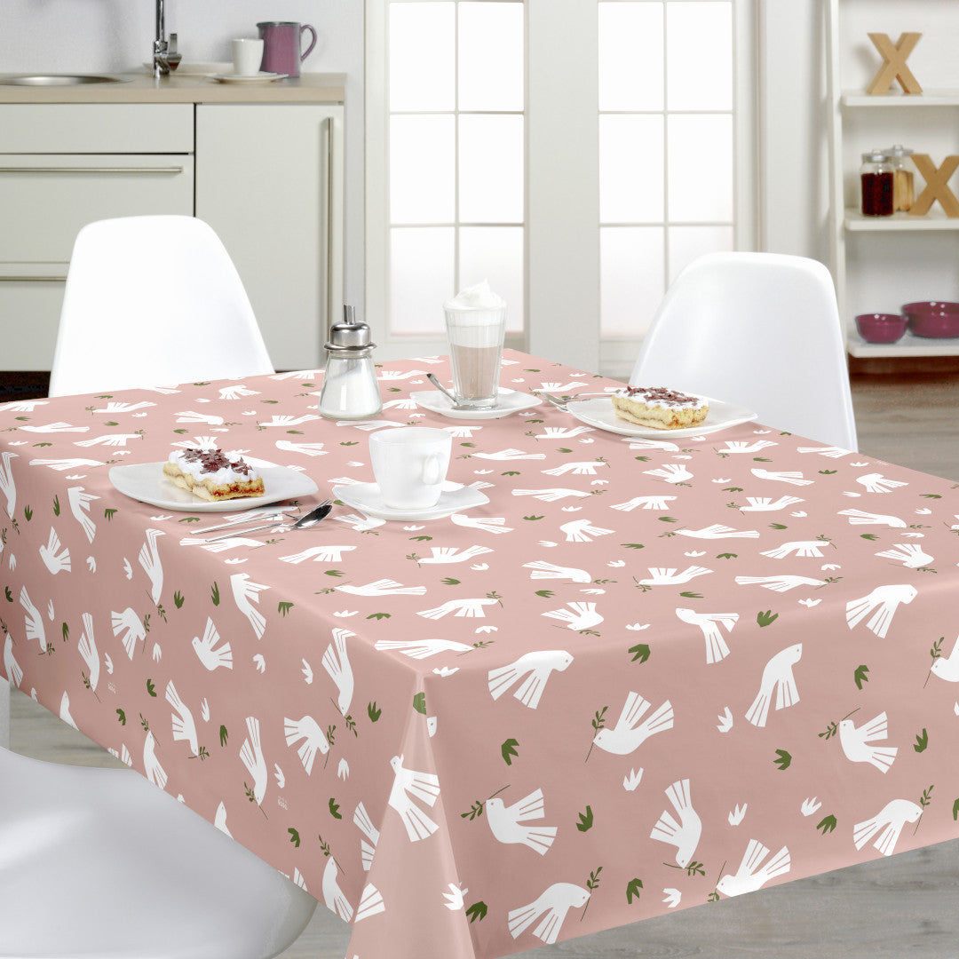 Peace is in the Air Rosenwood – Lola voksdug med grafisk fuglemotiv