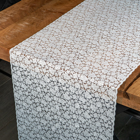 Petite Rose – Hvid blonde bordløber 50 cm (metermål)