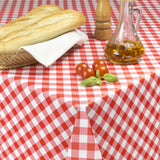 Picnic Red – Ternet voksdug med tekstillook, hjørne