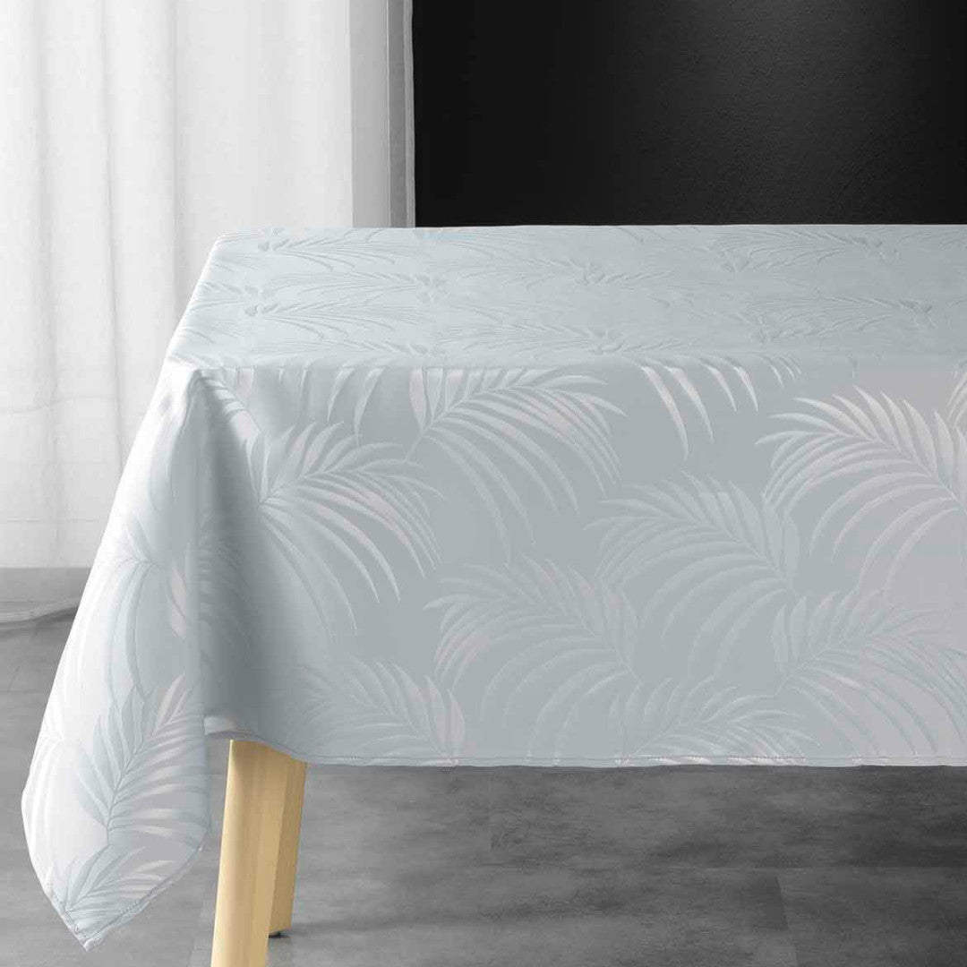 Plumette Grey – Damaskdug med vævet palmebladsmønster – 140 x 240 cm