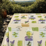Provence Oliven & Blomster - Voksdug med beige bund, miljø