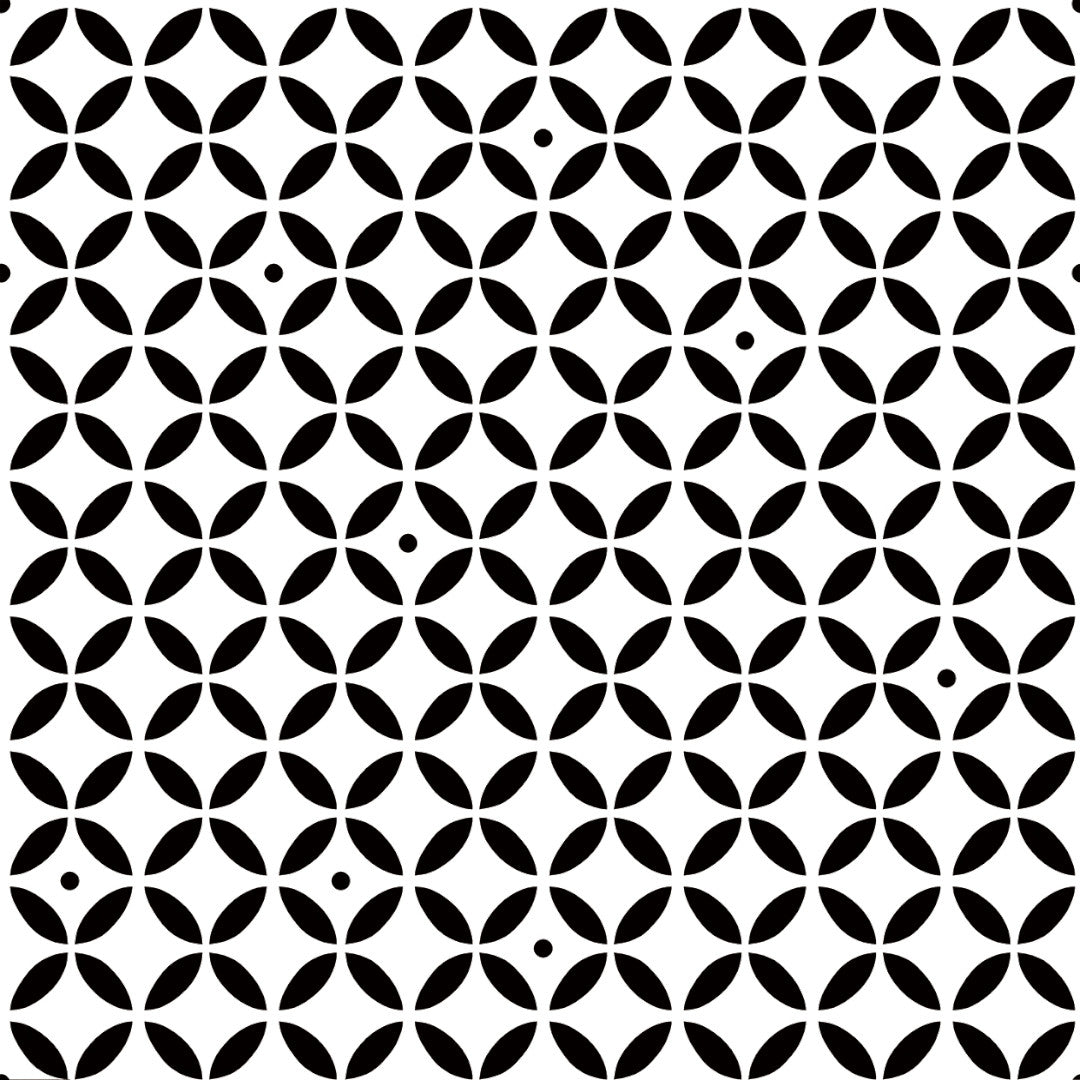 Raipur Black – Moderne sort/hvid voksdug med grafisk mønster, mønster