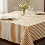 Sennepsgul Nordisk Strib – Akryldug i rustikt hørlook, miljø