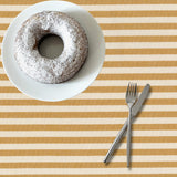 Sennepsgul Nordisk Strib – Akryldug i rustikt hørlook