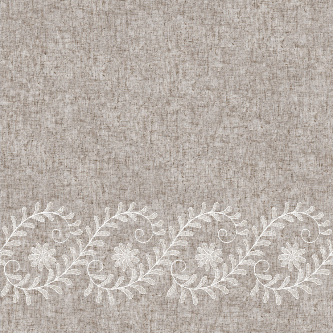 Silva Beige – Beige voksdug med elegant ornamentbort, mønster