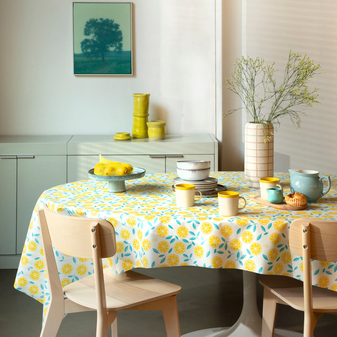 Slice Me Up Limonata – Captain Cook voksdug med grafisk citrusprint, miljø