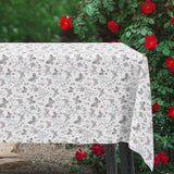 Sommerfavn Grå – Voksdug med sommerfugle og blomster