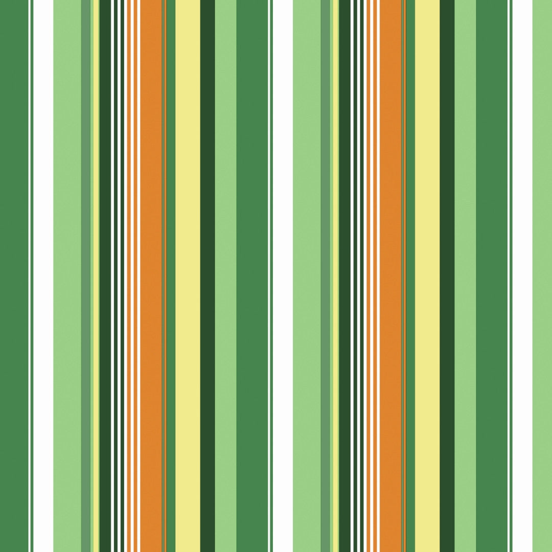 Sommerstribe – Grøn og orange stribet voksdug, mønster