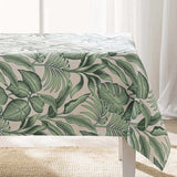 Stilys Sauge – Stofdug i hørlook med botanisk bladmønster – 140 x 240 cm