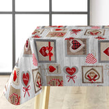 Sweet Love - Voksdug med hjerter, tern og varme detaljer, hjørne