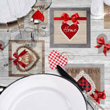 Sweet Love - Voksdug med hjerter, tern og varme detaljer, nærbillede