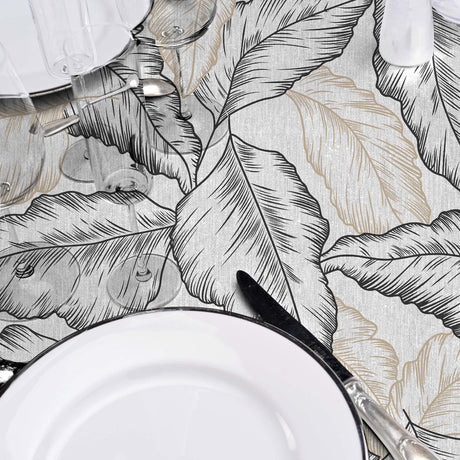 Textilia Glitter Arbena - Voksdug med store håndtegnede blade, detaljer