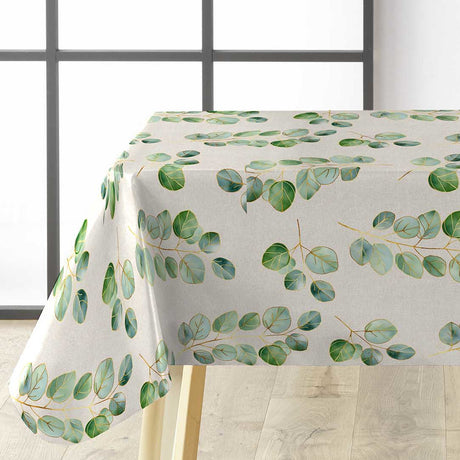 Textilia Glitter Eucalyptus – Voksdug i hørlook med guldeffekt