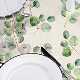 Textilia Glitter Eucalyptus – Voksdug i hørlook med guldeffekt, nærbillede