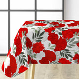 Textilia Occitanie - Fantastisk voksdug med røde blomster, hjørne