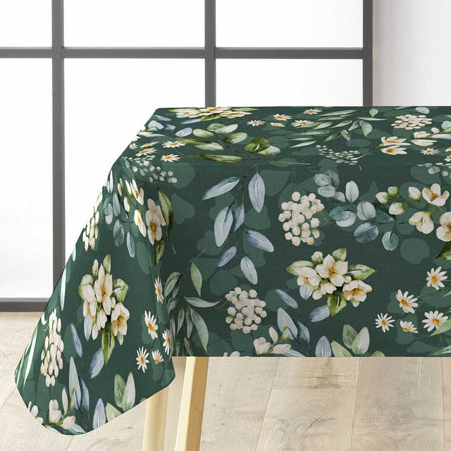 Textilia Paquerette - Voksdug med blomster og grønt, hjørne