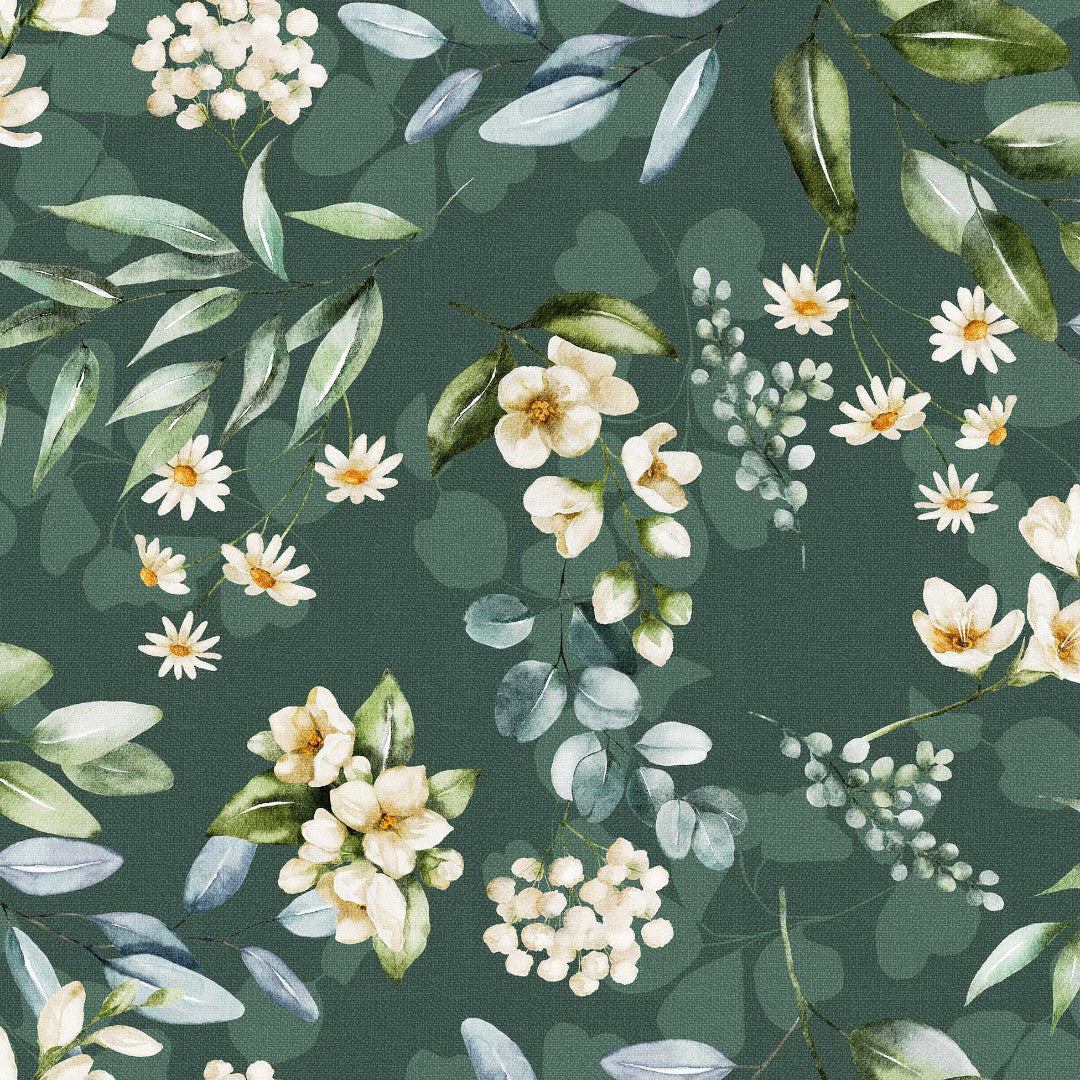 Textilia Paquerette - Voksdug med blomster og grønt, mønster