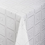 Valencia Lace – Hvid blondevoksdug med klassisk rudemønster