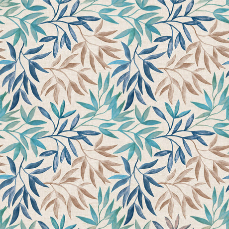 Valeria Blå – Akryldug med dekorativt bladmotiv, motiv