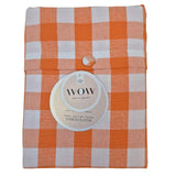 WOW Spring Apricot – Ternet bomuldsdug 150 x 150 cm, indpakning