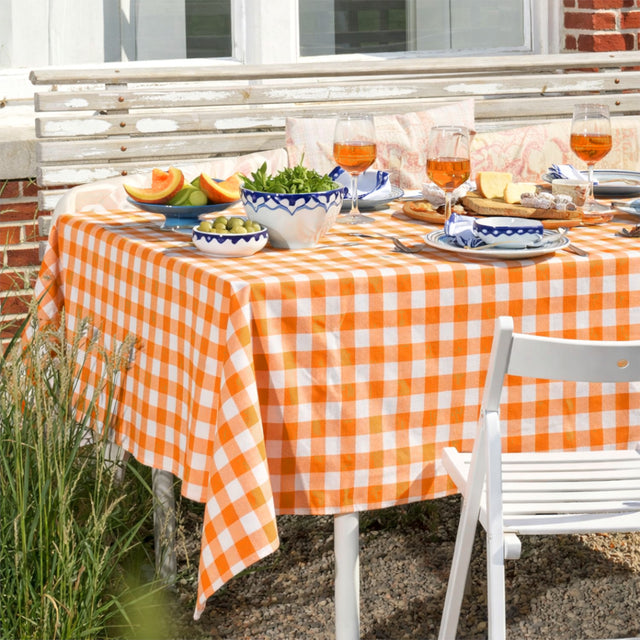 WOW Spring Apricot – Ternet bomuldsdug 150 x 150 cm, miljø hjørne