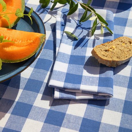 WOW Spring Azurite – Ternet bomuldsdug 150 x 150 cm, nærbillede