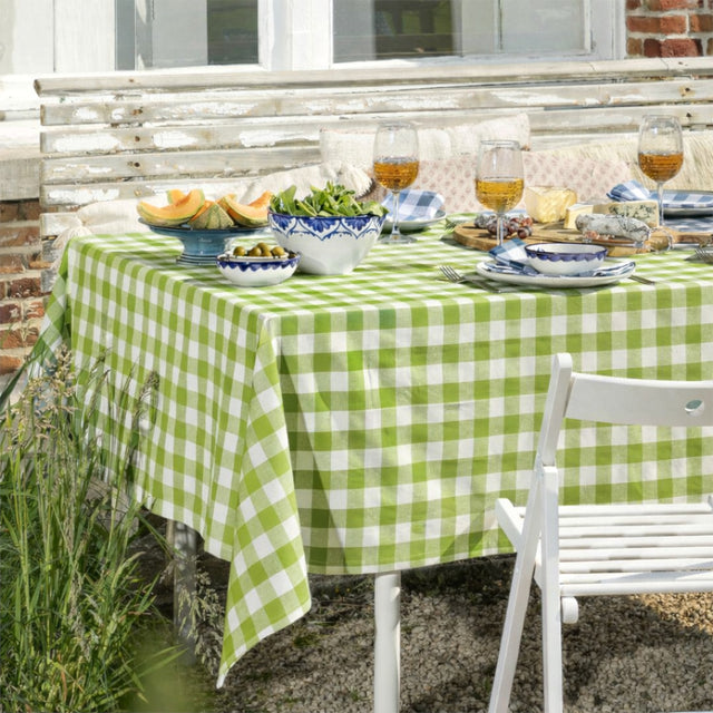 WOW Spring Evergreen – Ternet bomuldsdug 150 x 300 cm, mijlø hjørne