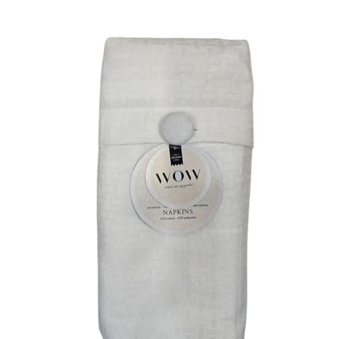 WOW Tradition Swan damaskservietter 45 x 45 cm – 4 stk. – Hvid, indpakning