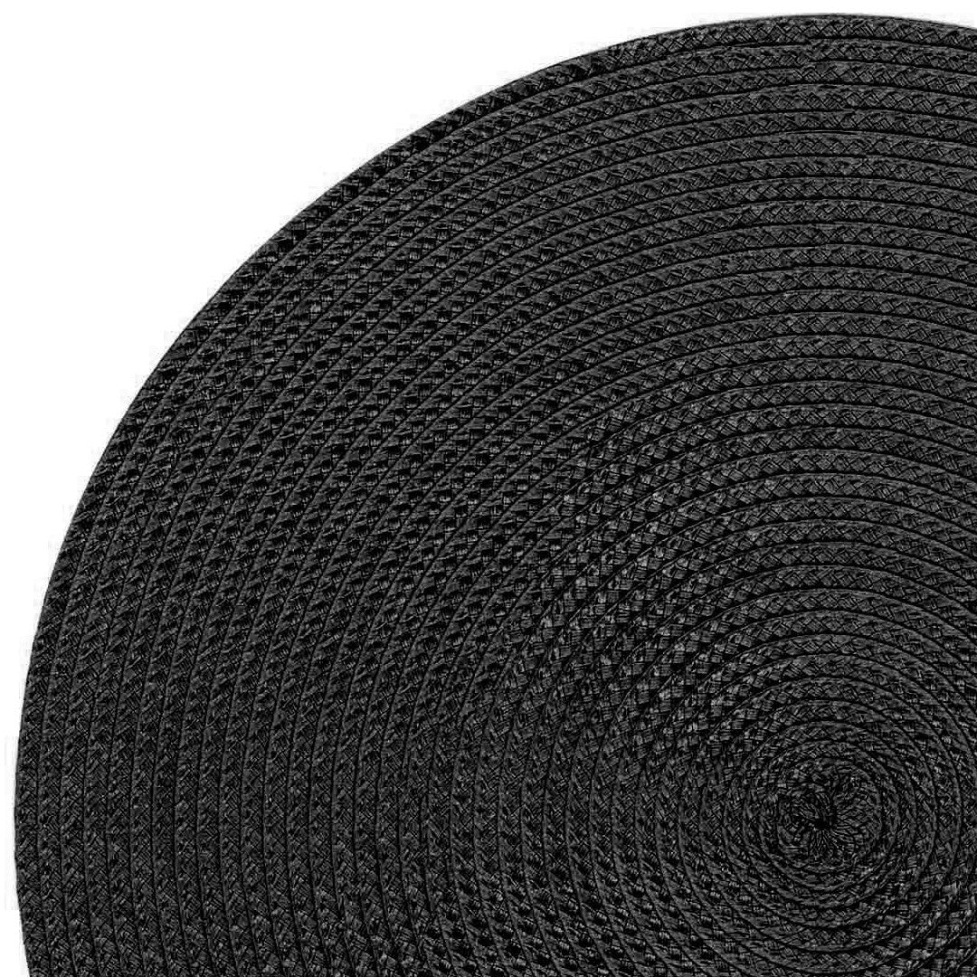 Zebulon Sort – Rund dækkeserviet i polypropylen Ø 35 cm, nærbillede