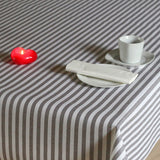 Akryldug i hørlook med striber i grå