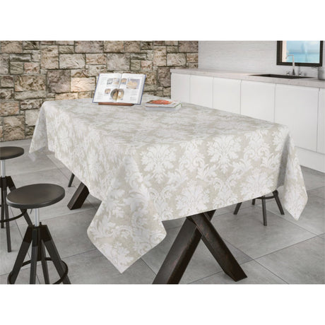 Bury Lino beige, jacquard vævet akryldug 160 cm bred