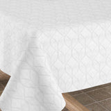 Manno hvid, jacquard vævet akryldug, 140 cm bred