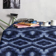 Saura Denim - akryldug med flot batikagtigt design, 160 cm