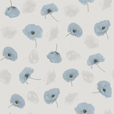 Amapolas Blue - Voksdug med fine blå valmuer, mønster