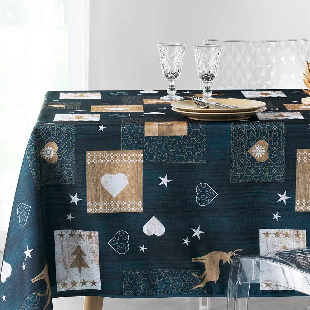 Augustin Blue - Juledug med anti-plet, 150 x 300 cm