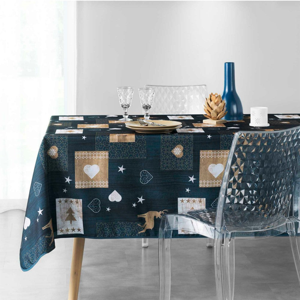 Augustin Blue - Juledug med anti-plet, 150 x 300 cm