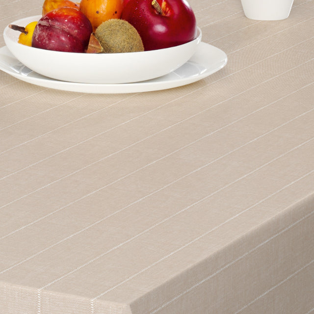 Balance Cake - 160 cm bred voksdug, stribet, beige