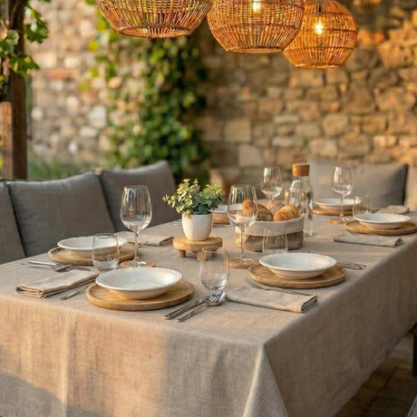 Basic Linen Natur - Hørdug med akrylbelægning, 100% hør, miljø