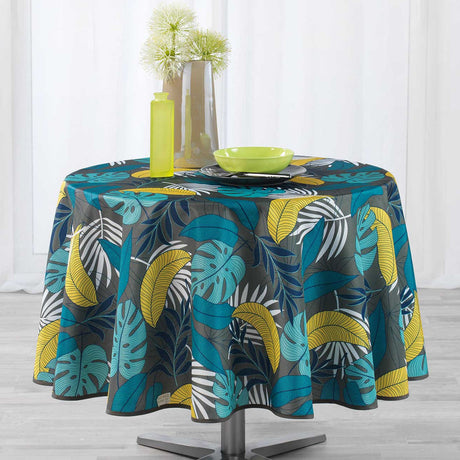 Beauty Jungle Khaki/Yellow, Ø 180 cm, rund dug med anti-plet