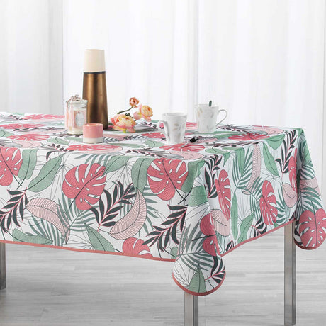 Beauty Jungle White/Pink, dug med anti-plet, 150 x 240 cm