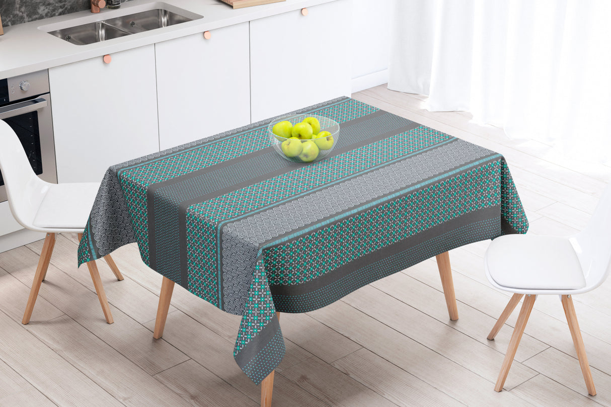 LÆNGDE: 1,9 meter - Belem Turkis - Akryldug med flotte sirlige mønstre - 155 cm bred