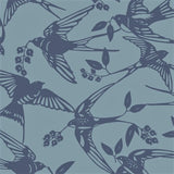 BIRDS Arona Blue - Notes by Susanne Schjerning - akryldug med antiskrid